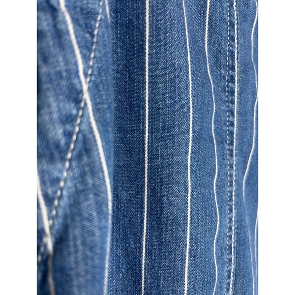 Seven7 Wide Leg Chambray Stripe Jeans Women’s Size 12 High Rise Casual - Picture 6 of 8